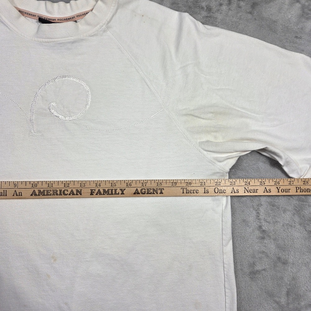 Rocawear Mens White Embroidered Logo T Shirt Size Large Cotton‎ Y2k 2000s Punk - Picture 2 of 9